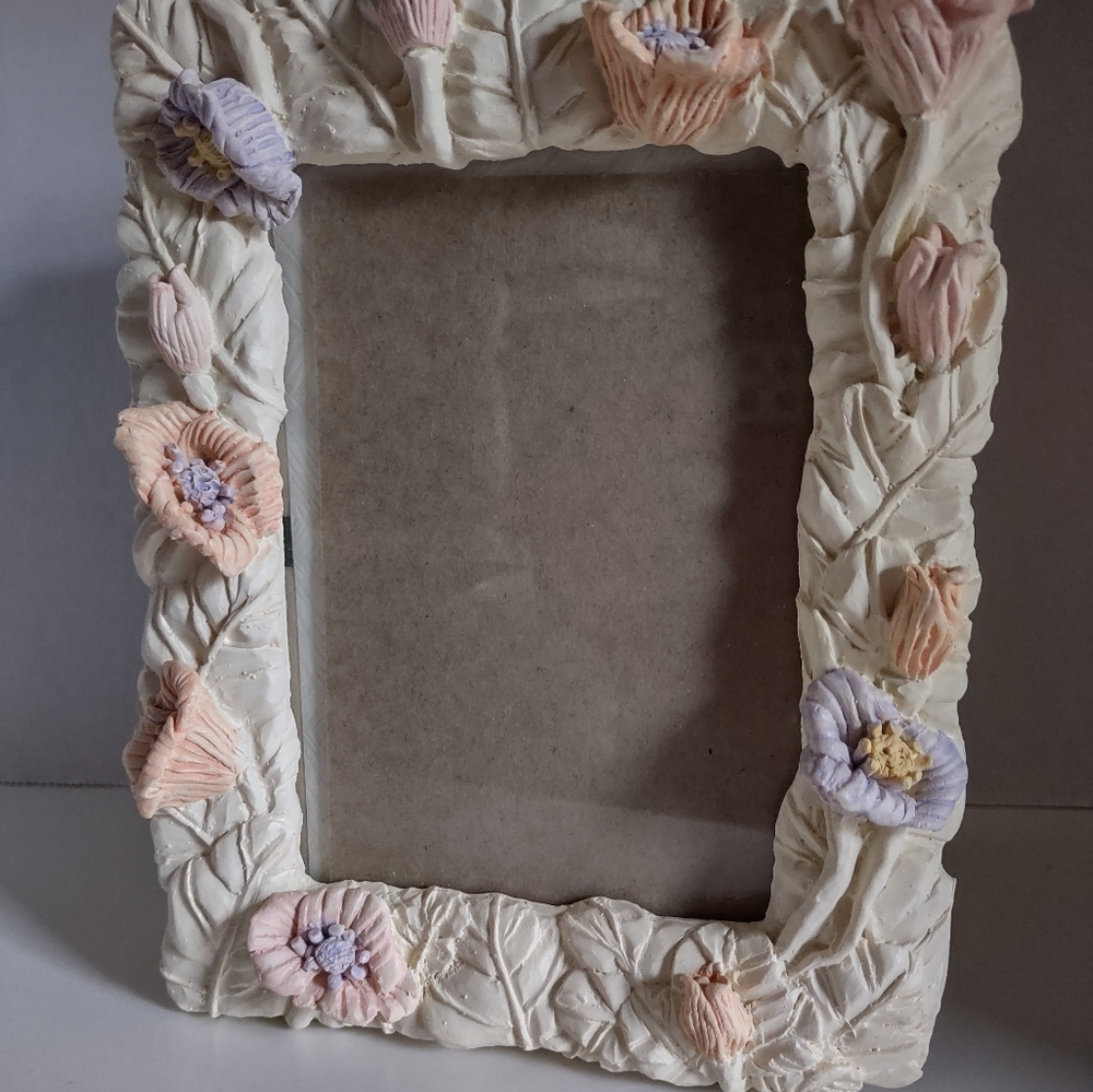 Vintage hand painted ceramic picture frame album